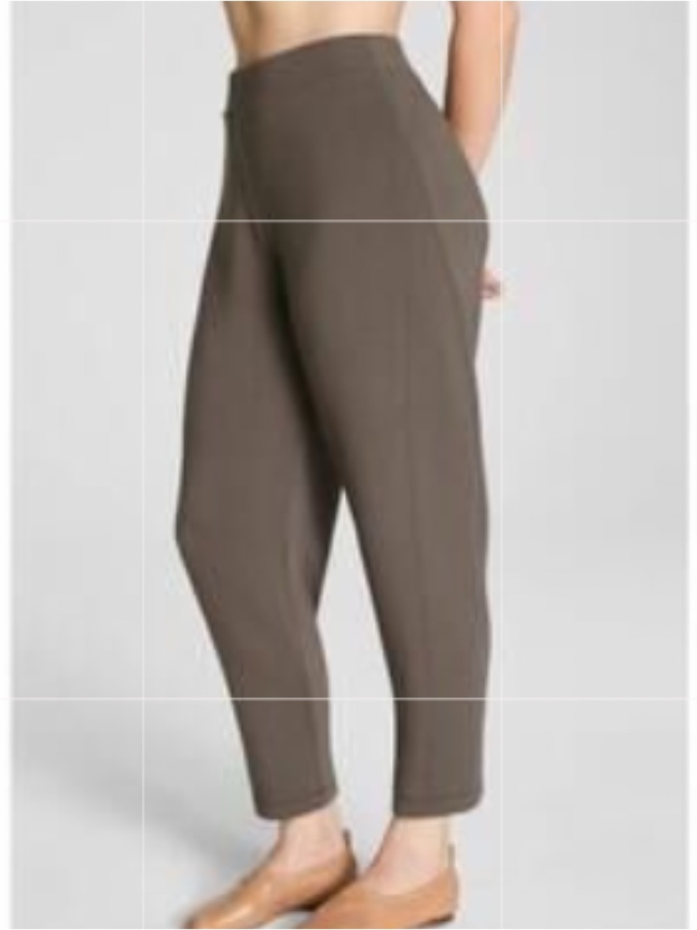 SPANX Pants Air Essentials Stretch Slim Straight Leg 21793Q Mineral Brown Medium